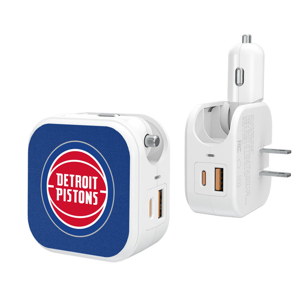 Detroit Pistons Solid 2 in 1 USB Charger