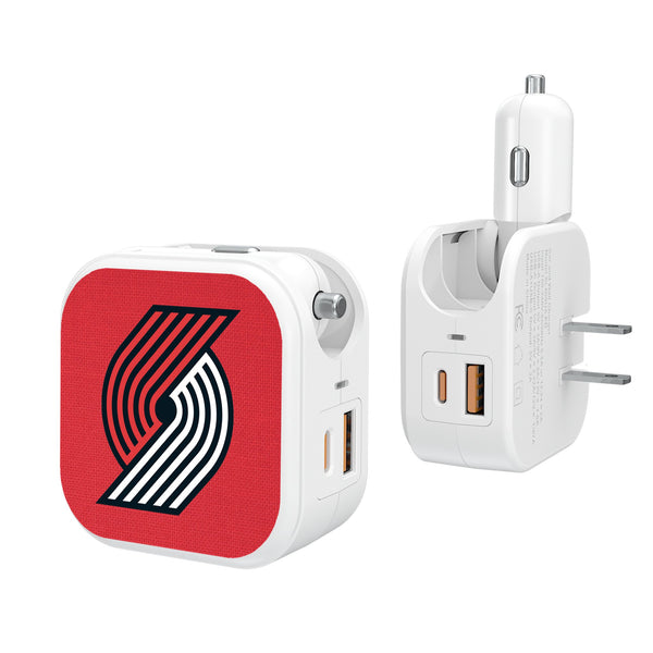 Portland Trail Blazers Solid 2 in 1 USB Charger