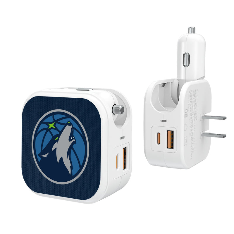 Minnesota Timberwolves Solid 2 in 1 USB Charger