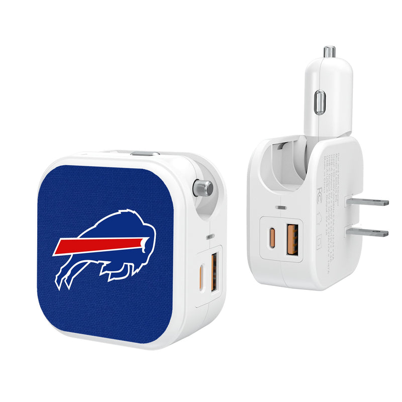 Buffalo Bills Solid 2 in 1 USB Charger