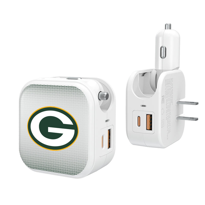 Green Bay Packers Linen 2 in 1 USB Charger