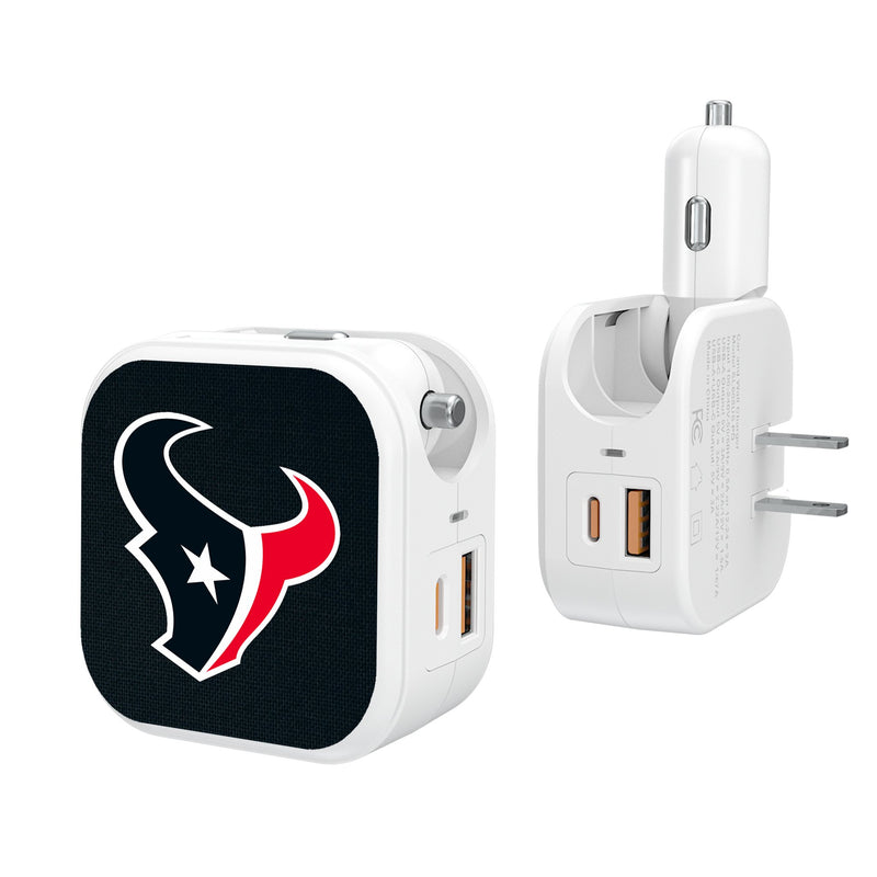 Houston Texans Solid 2 in 1 USB Charger