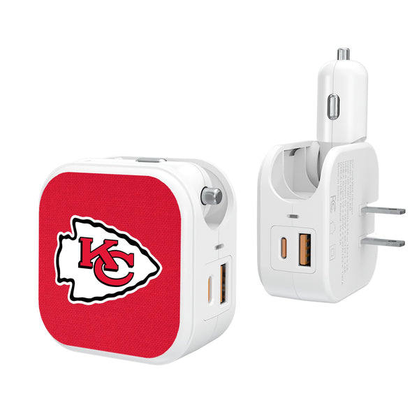 Kansas City Chiefs Solid 2 in 1 USB Charger