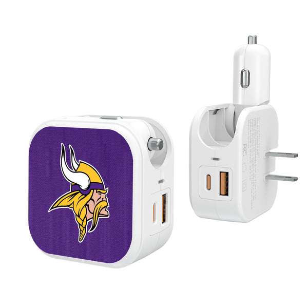 Minnesota Vikings Solid 2 in 1 USB Charger