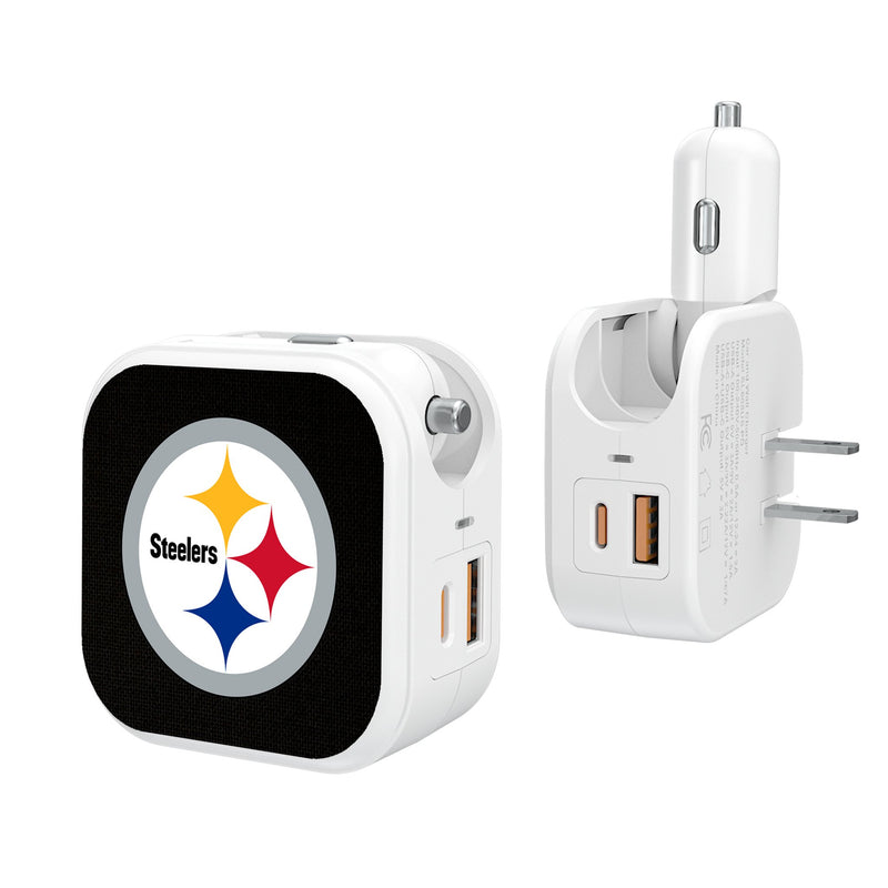 Pittsburgh Steelers Solid 2 in 1 USB Charger