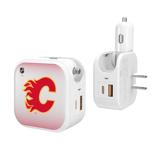 Calgary Flames Linen 2 in 1 USB Charger