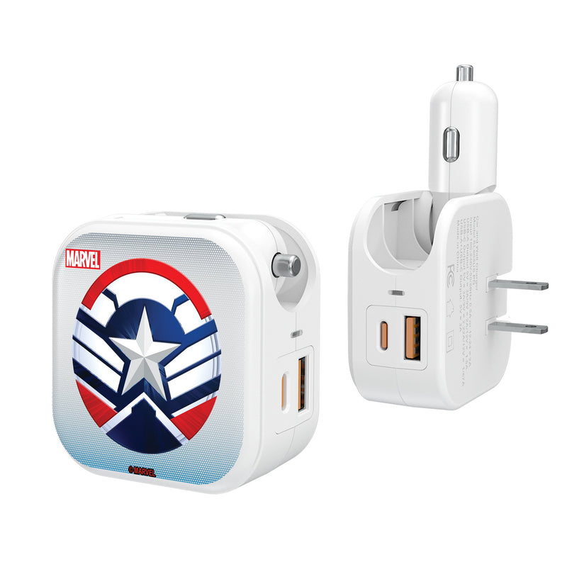 Marvel Avengers Sam Wilson Captain America Grid 2 in 1 USB Charger