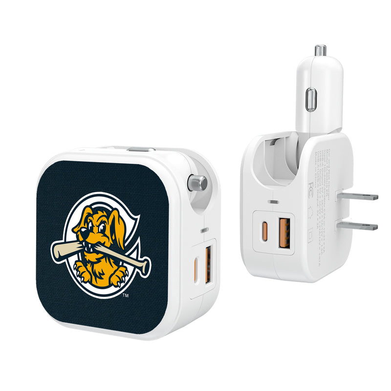 Charleston RiverDogs Solid 2 in 1 USB Charger