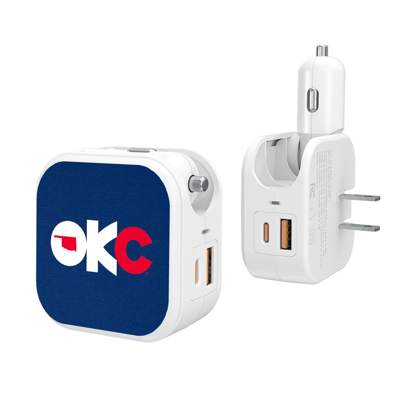 Oklahoma City Baseball Club Solid 2 in 1 USB Charger