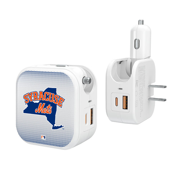 Syracuse Mets Linen 2 in 1 USB Charger