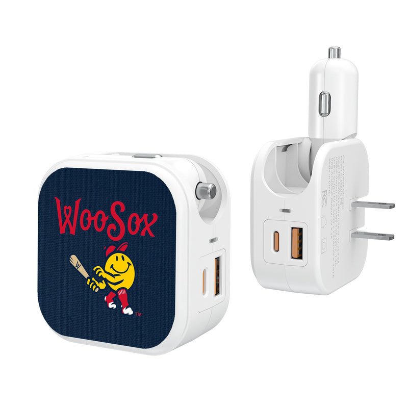 Worcester Red Sox Solid 2 in 1 USB Charger