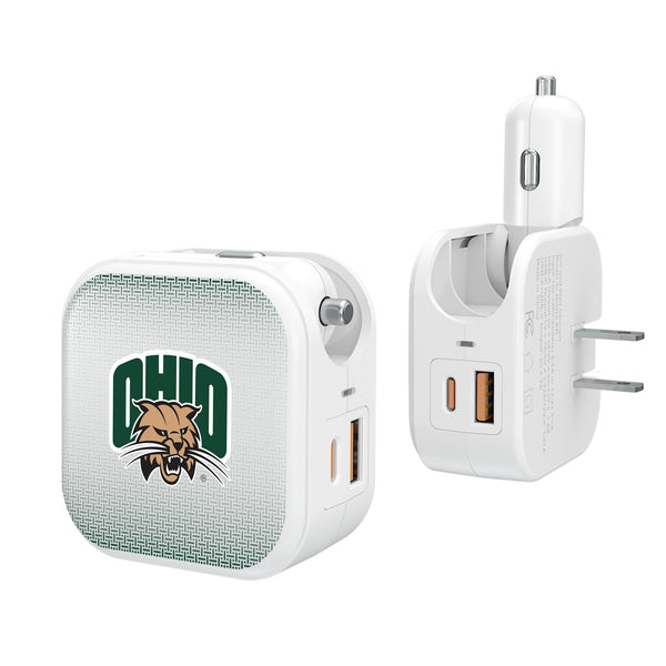 Ohio University Bobcats Linen 2 in 1 USB Charger