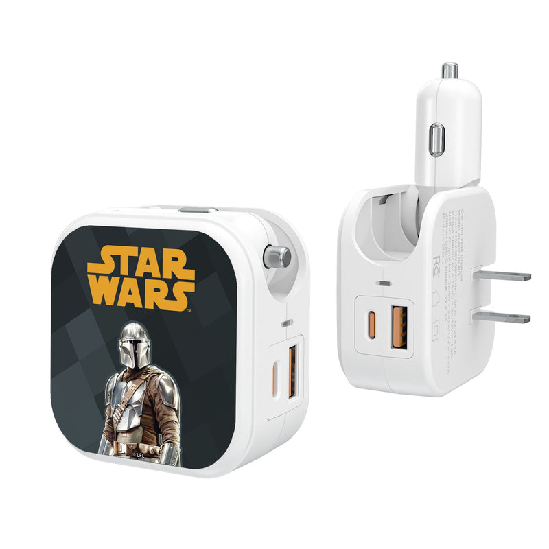 Star Wars: The Mandalorian Din Djarin Color Block 2 in 1 USB Charger