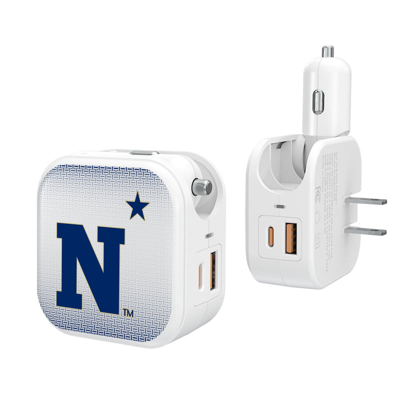 United State Naval Academy Midshipmen Linen 2 in 1 USB Charger