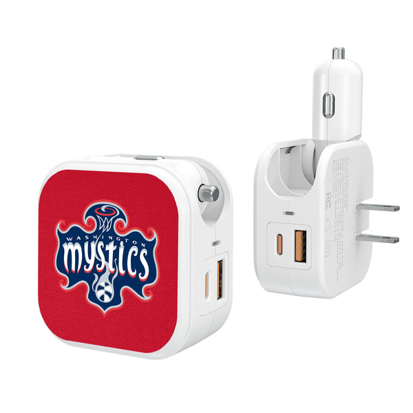 Washington Mystics Solid 2 in 1 USB Charger