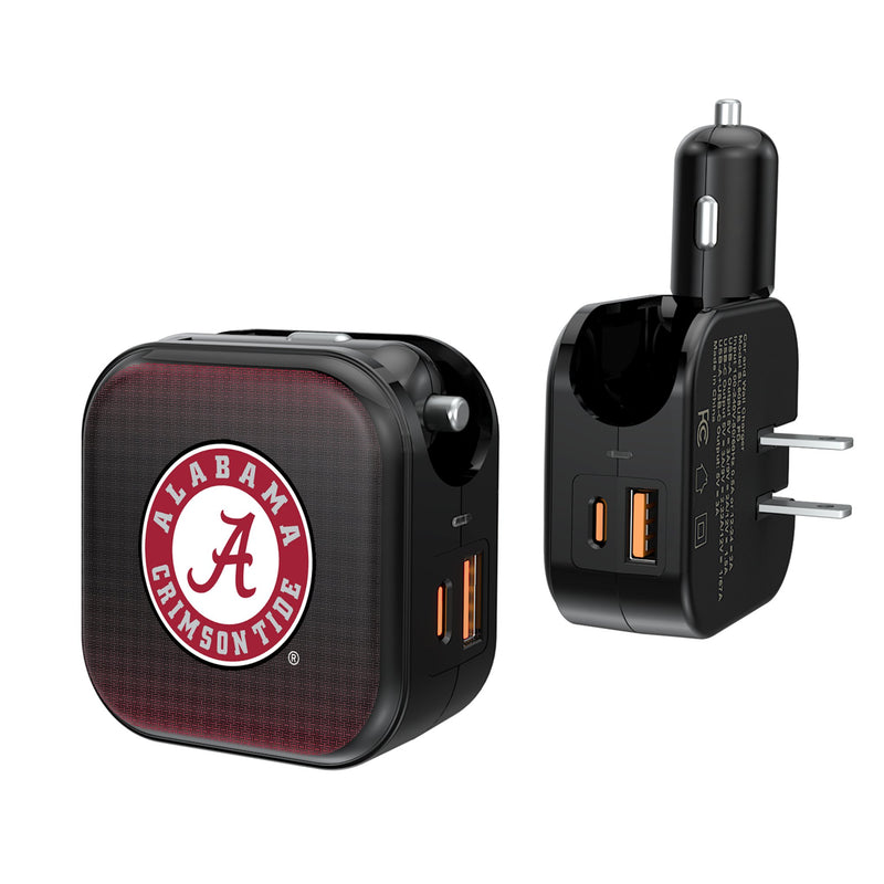 University of Alabama Crimson Tide Linen 2 in 1 USB A/C Charger