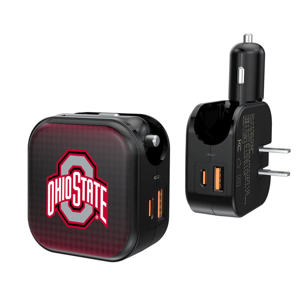 Ohio State University Buckeyes Linen 2 in 1 USB A/C Charger