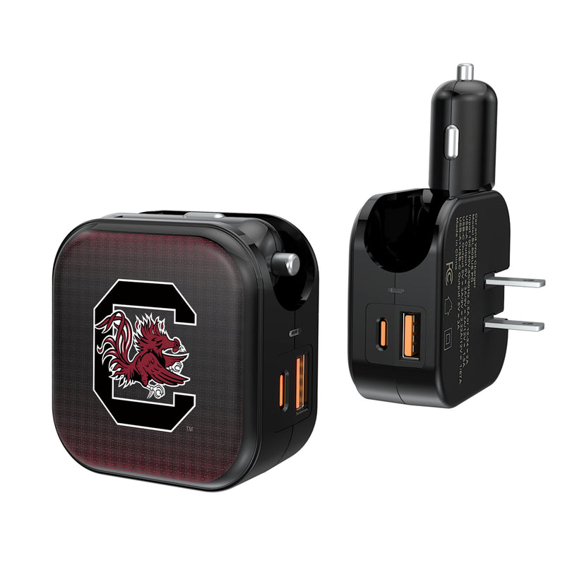 University of South Carolina Gamecocks Linen 2 in 1 USB A/C Charger