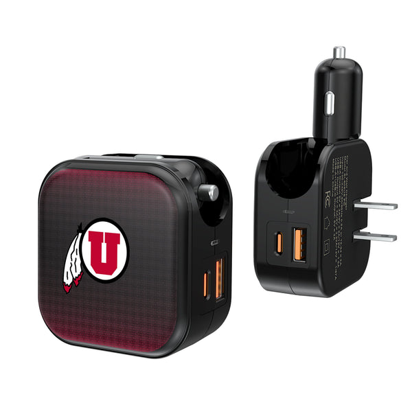 University of Utah Utes Linen 2 in 1 USB A/C Charger