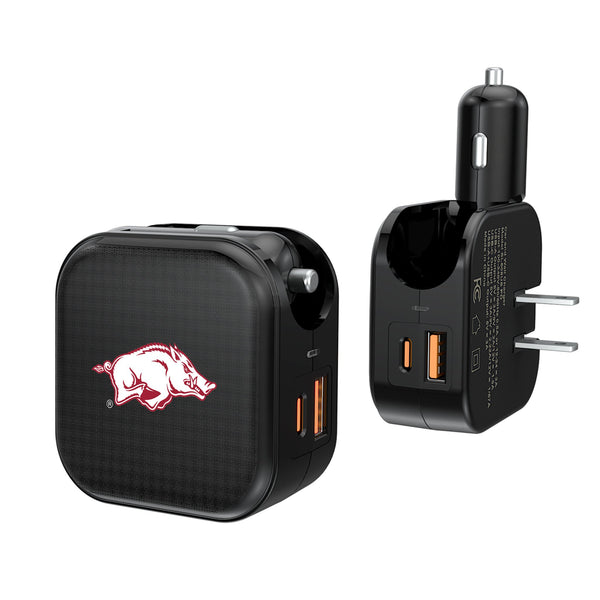 University of Arkansas Fayetteville Razorbacks Linen 2 in 1 USB A/C Charger