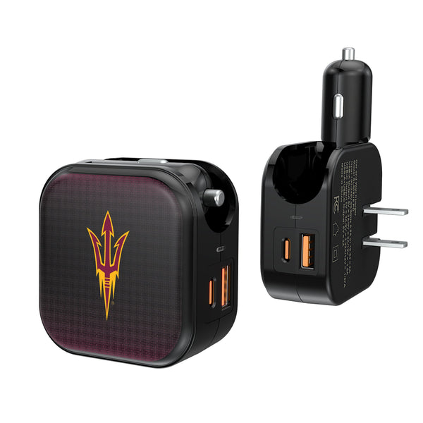 Arizona State University Sun Devils Linen 2 in 1 USB A/C Charger