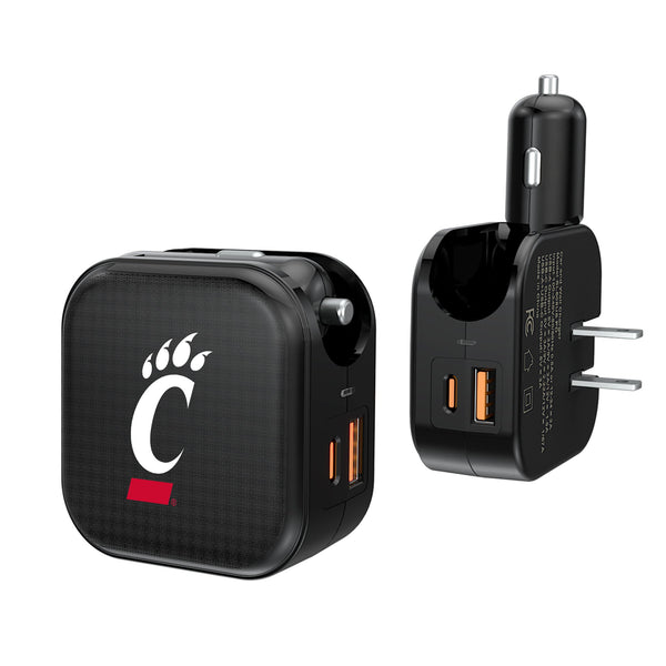 University of Cincinnati Bearcats Linen 2 in 1 USB A/C Charger