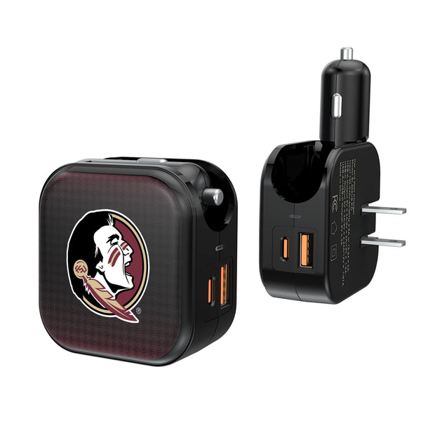 Florida State University Seminoles Linen 2 in 1 USB A/C Charger