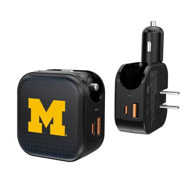 University of Michigan Wolverines Linen 2 in 1 USB A/C Charger