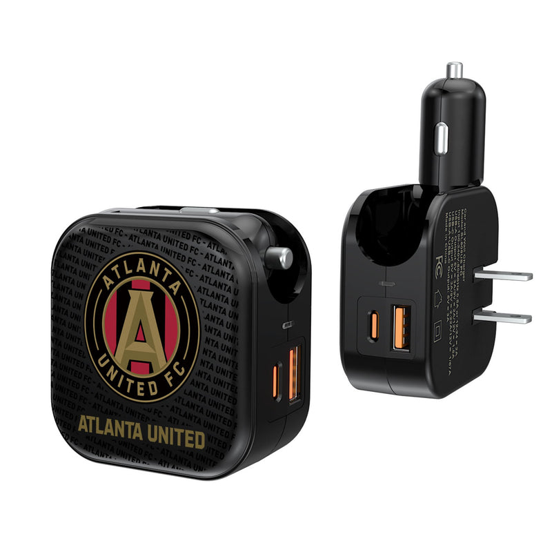 Atlanta United FC  Text Backdrop 2 in 1 USB A/C Charger