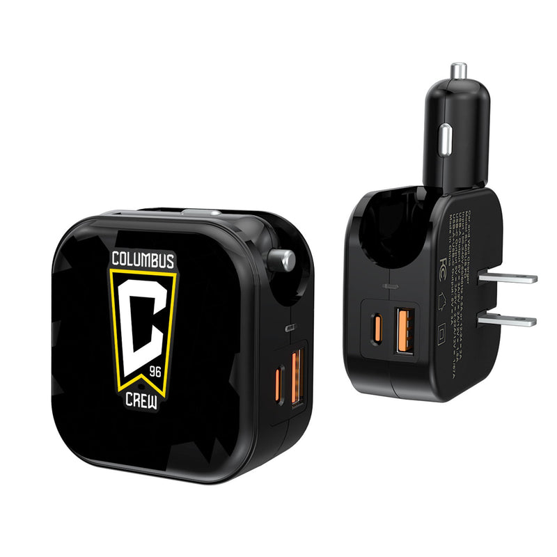 Columbus Crew  Text Backdrop 2 in 1 USB A/C Charger