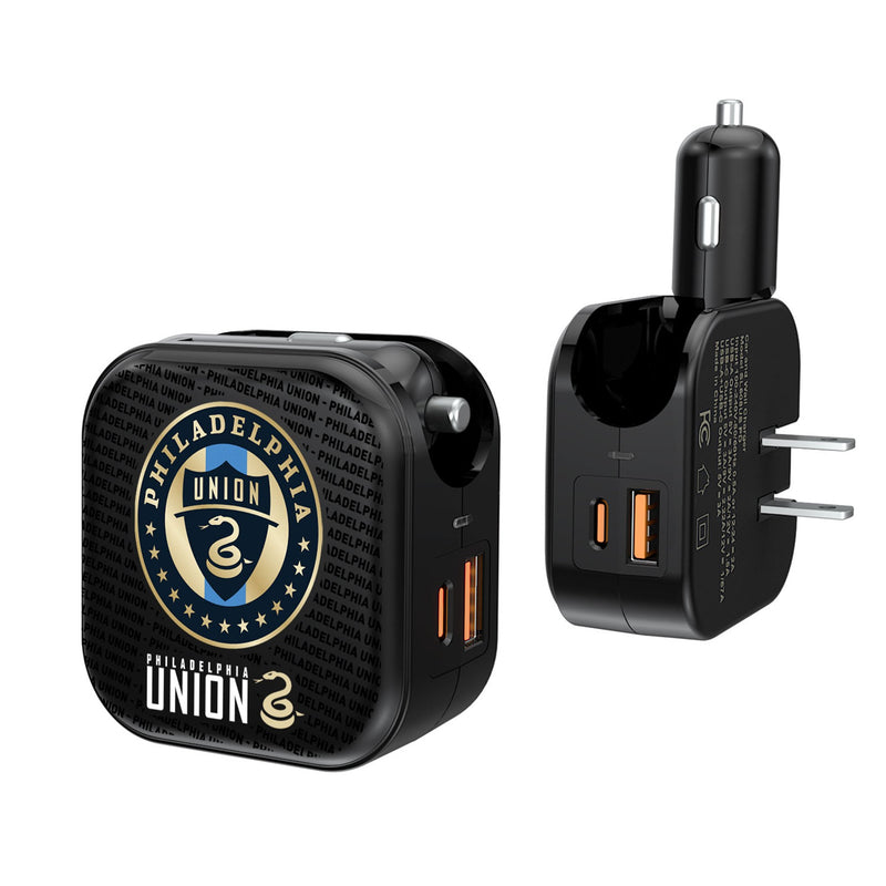 Philadelphia Union   Text Backdrop 2 in 1 USB A/C Charger