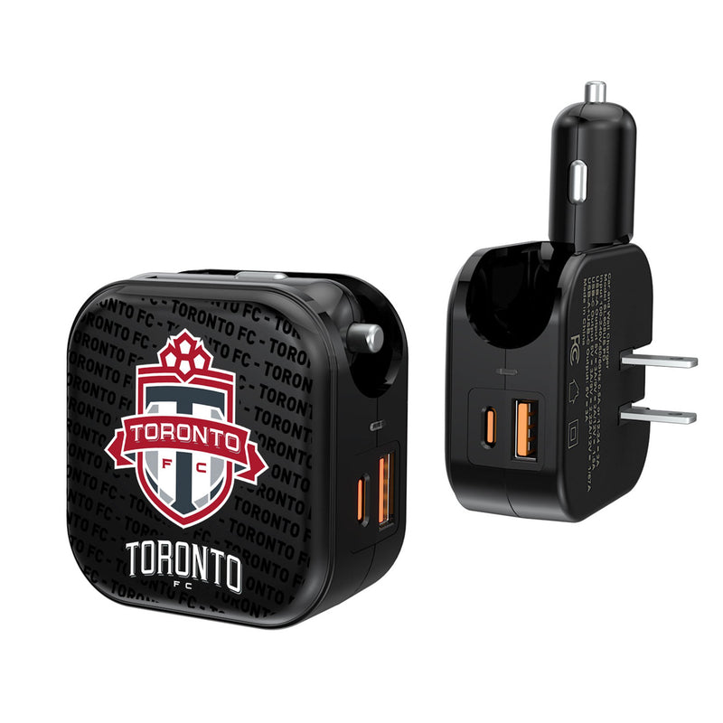 Toronto FC   Text Backdrop 2 in 1 USB A/C Charger