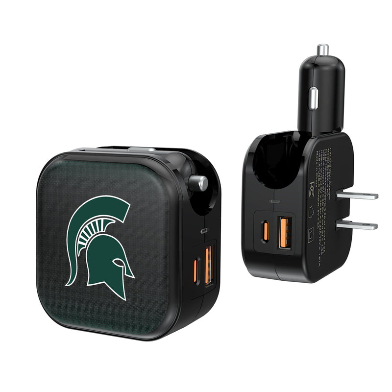 Michigan State University Spartans Linen 2 in 1 USB A/C Charger