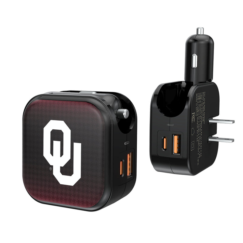 University of Oklahoma Sooners Linen 2 in 1 USB A/C Charger