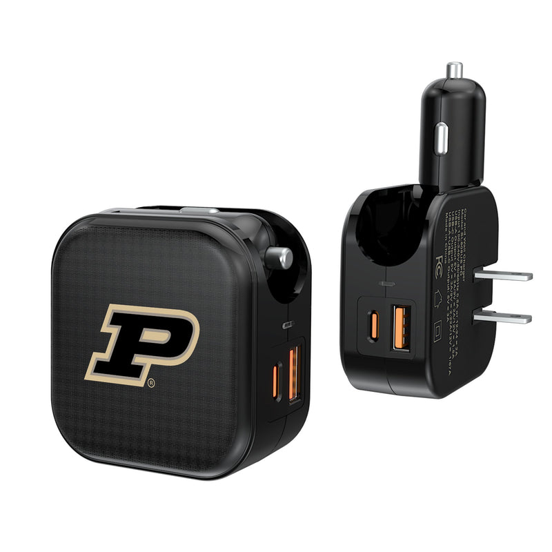 Purdue University Boilermakers Linen 2 in 1 USB A/C Charger