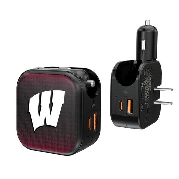 University of Wisconsin Badgers Linen 2 in 1 USB A/C Charger