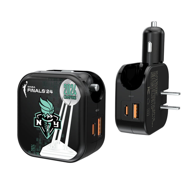 New York Liberty 2024 WNBA Champions 2 in 1 USB A/C Charger