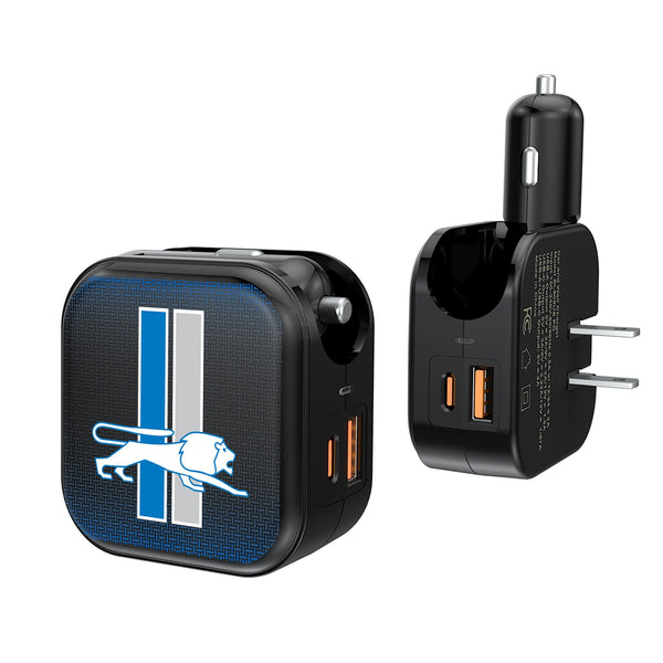 Detroit Lions Retro Linen 2 in 1 USB A/C Charger