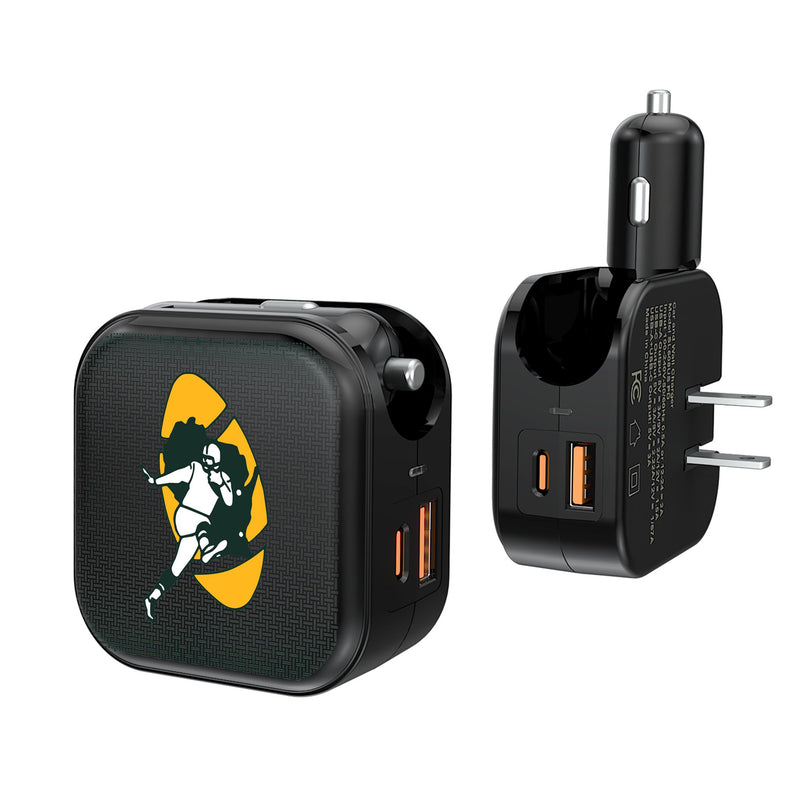 Green Bay Packers Historic Collection Linen 2 in 1 USB A/C Charger