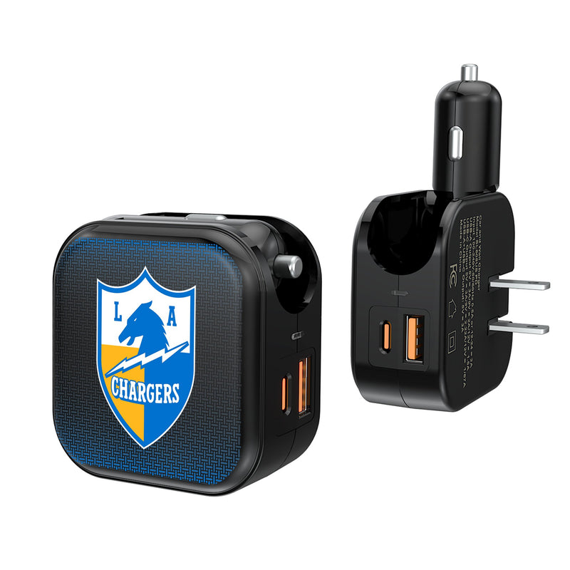 Los Angeles Chargers Historic Collection Linen 2 in 1 USB A/C Charger