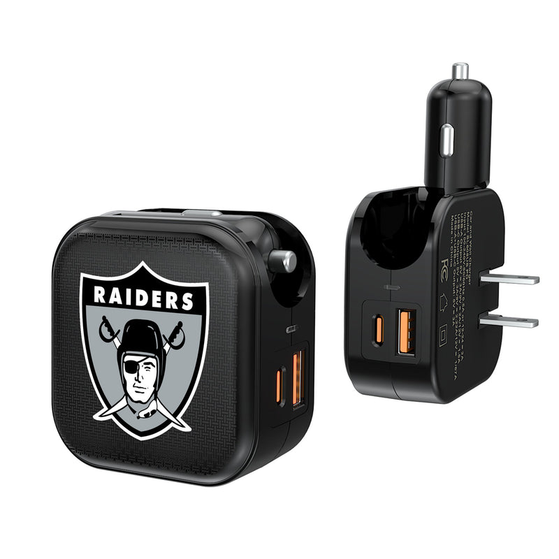 Oakland Raiders 1963 Historic Collection Linen 2 in 1 USB A/C Charger