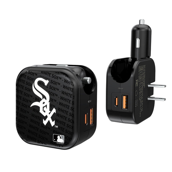 Chicago White Sox Text Backdrop 2 in 1 USB A/C Charger