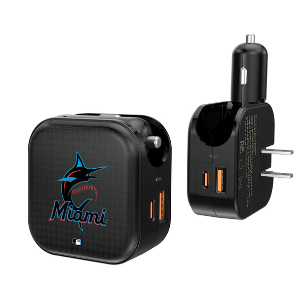 Miami Marlins Linen 2 in 1 USB A/C Charger