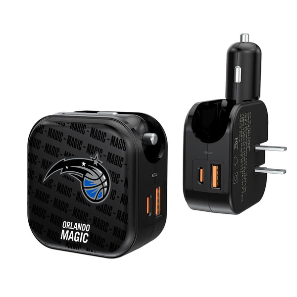 Orlando Magic Text Backdrop 2 in 1 USB A/C Charger