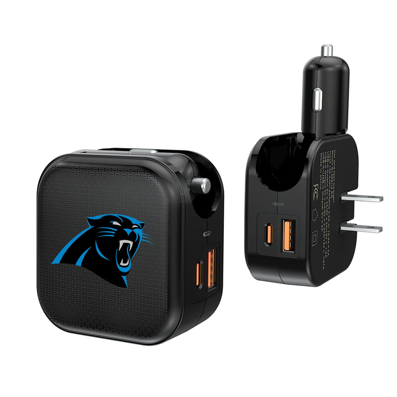 Carolina Panthers Linen 2 in 1 USB A/C Charger