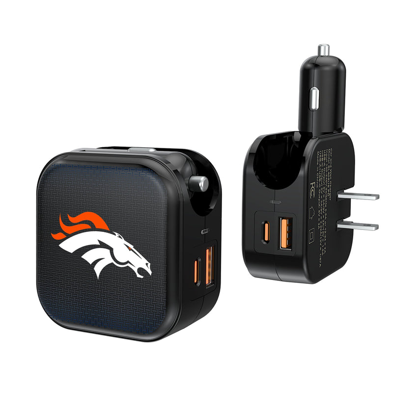 Denver Broncos Linen 2 in 1 USB A/C Charger