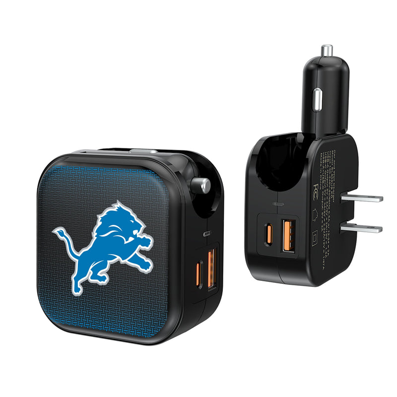 Detroit Lions Linen 2 in 1 USB A/C Charger