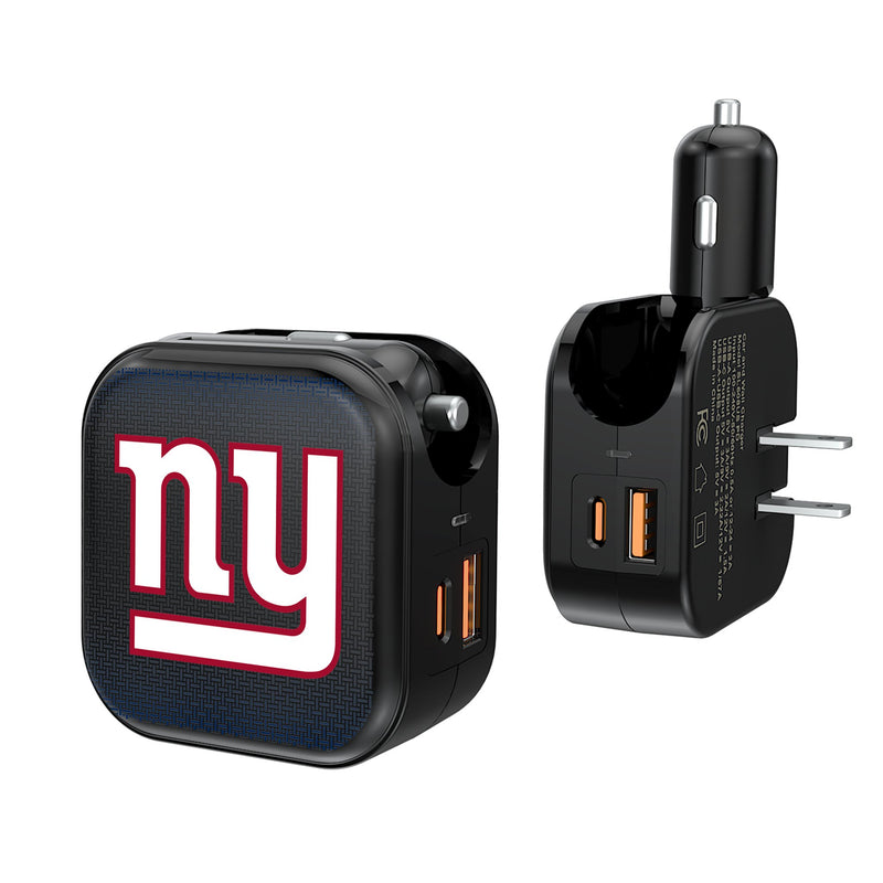 New York Giants Linen 2 in 1 USB A/C Charger