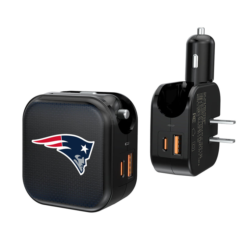 New England Patriots Linen 2 in 1 USB A/C Charger