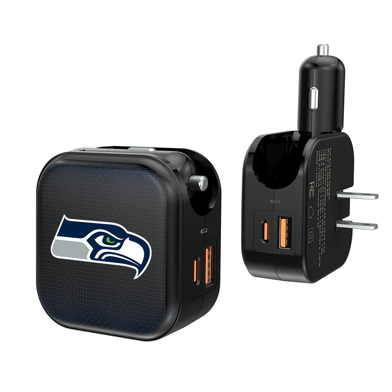 Seattle Seahawks Linen 2 in 1 USB A/C Charger